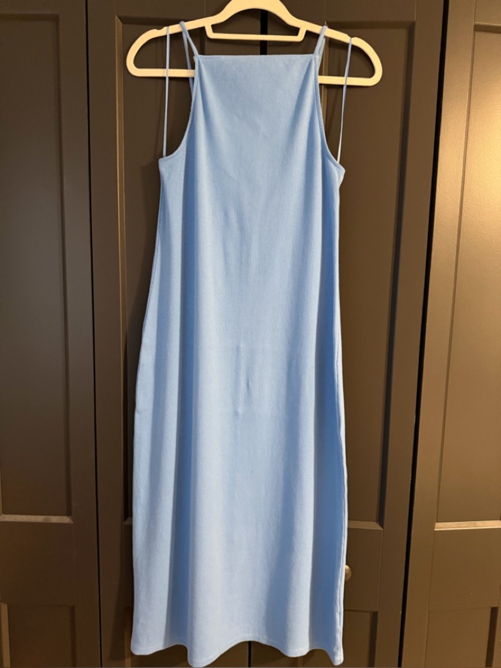 Old Navy light blue ribbed stretch midi dress, size M. Like news!